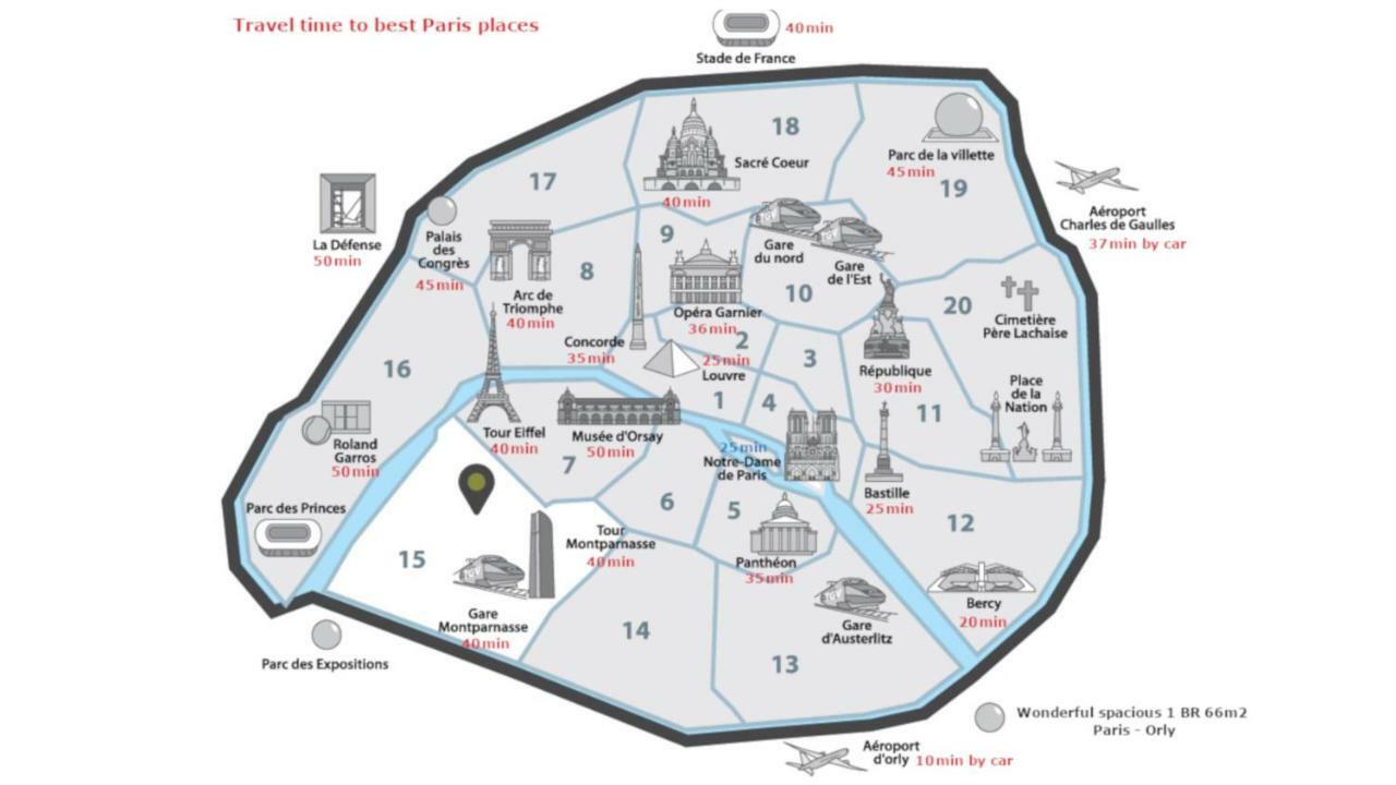 Grand F4 De 70M2 Pour 6 Personnes - Paris 12Eme Gare De Lyon, Orly Airport Lejlighed Thiais Eksteriør billede